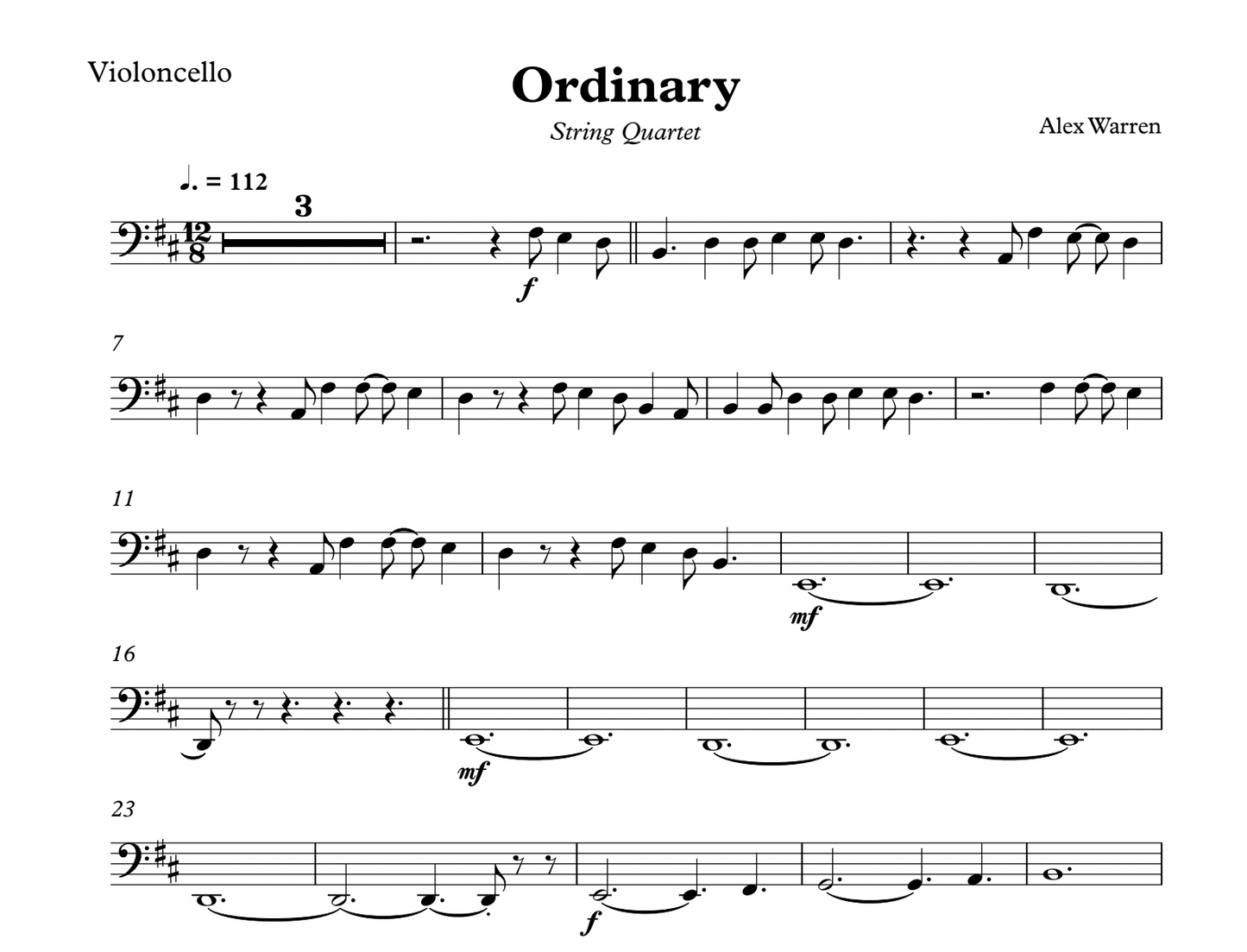 Ordinary (String Quartet Arrangement)