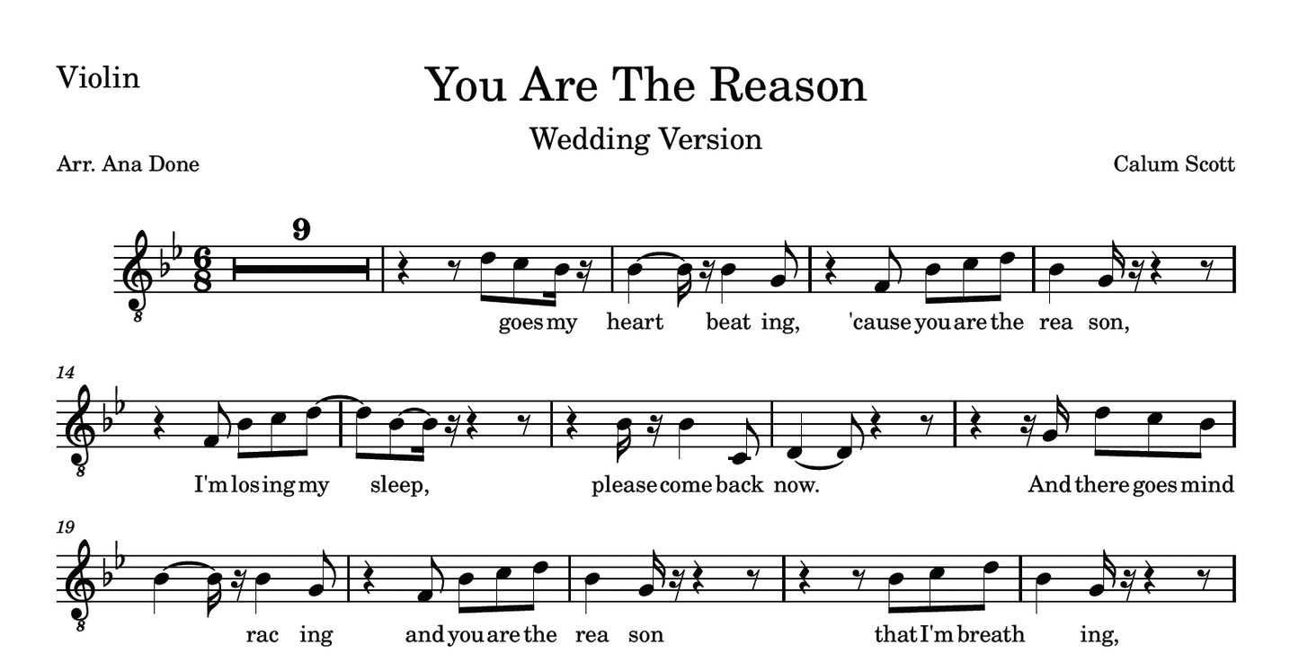 You Are The Reason (Violin Sheet Music)