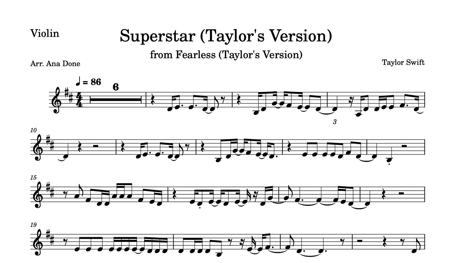 Superstar (Violin Sheet Music)