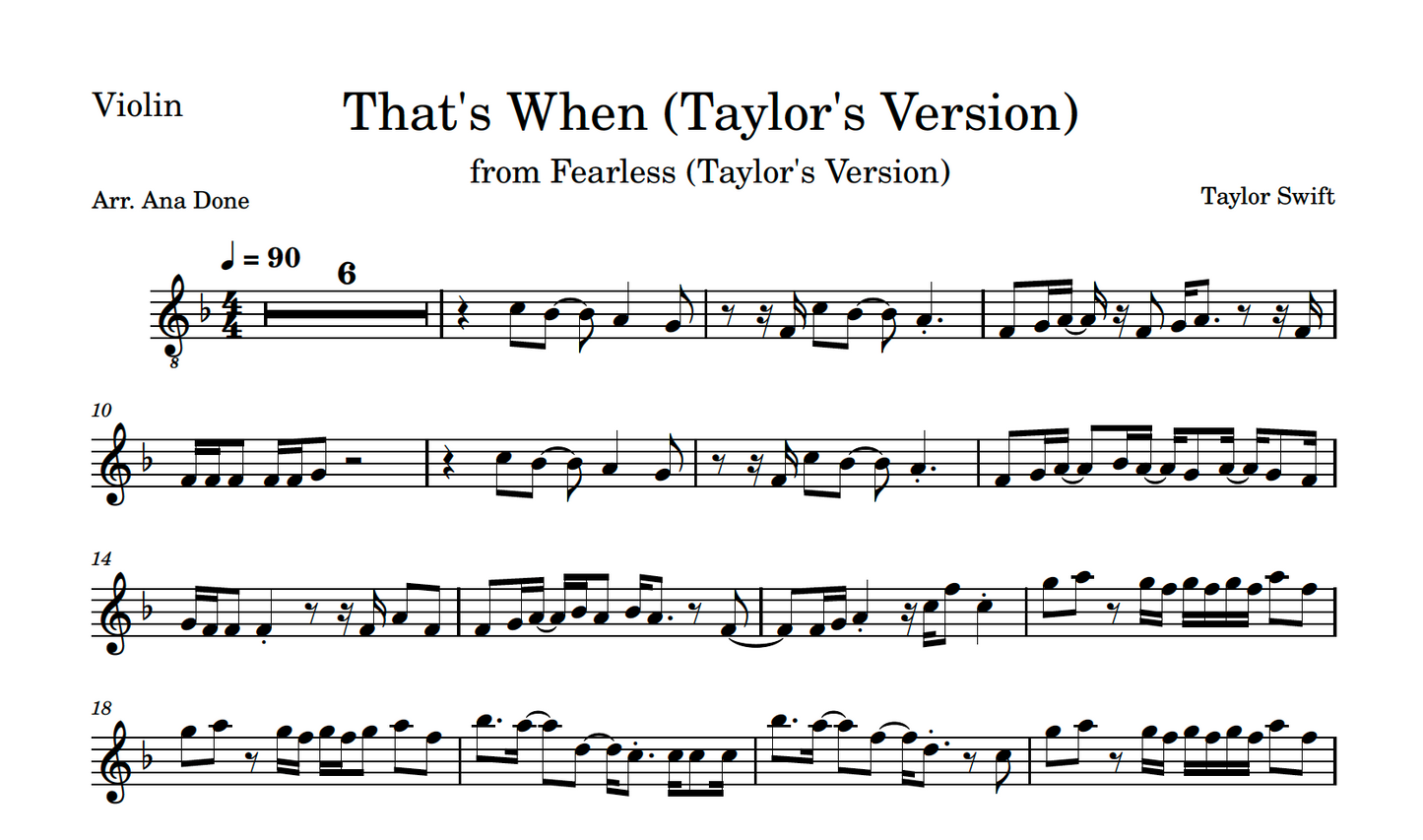 Thta's When (Violin Sheet Music)
