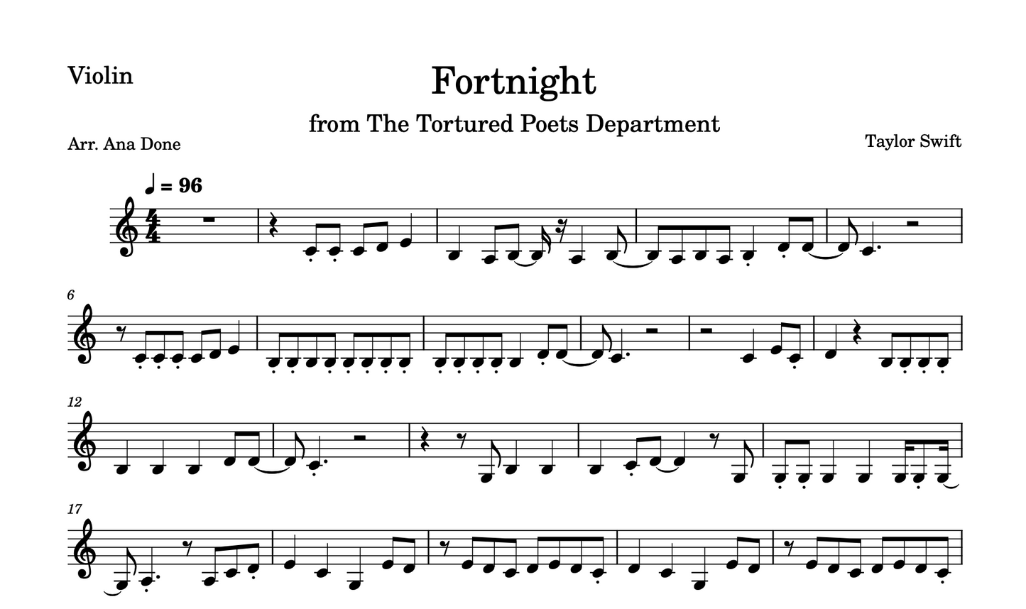 Fortnight (Violin Sheet Music)