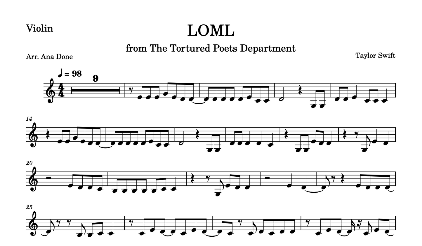 loml (Violin Sheet Music)
