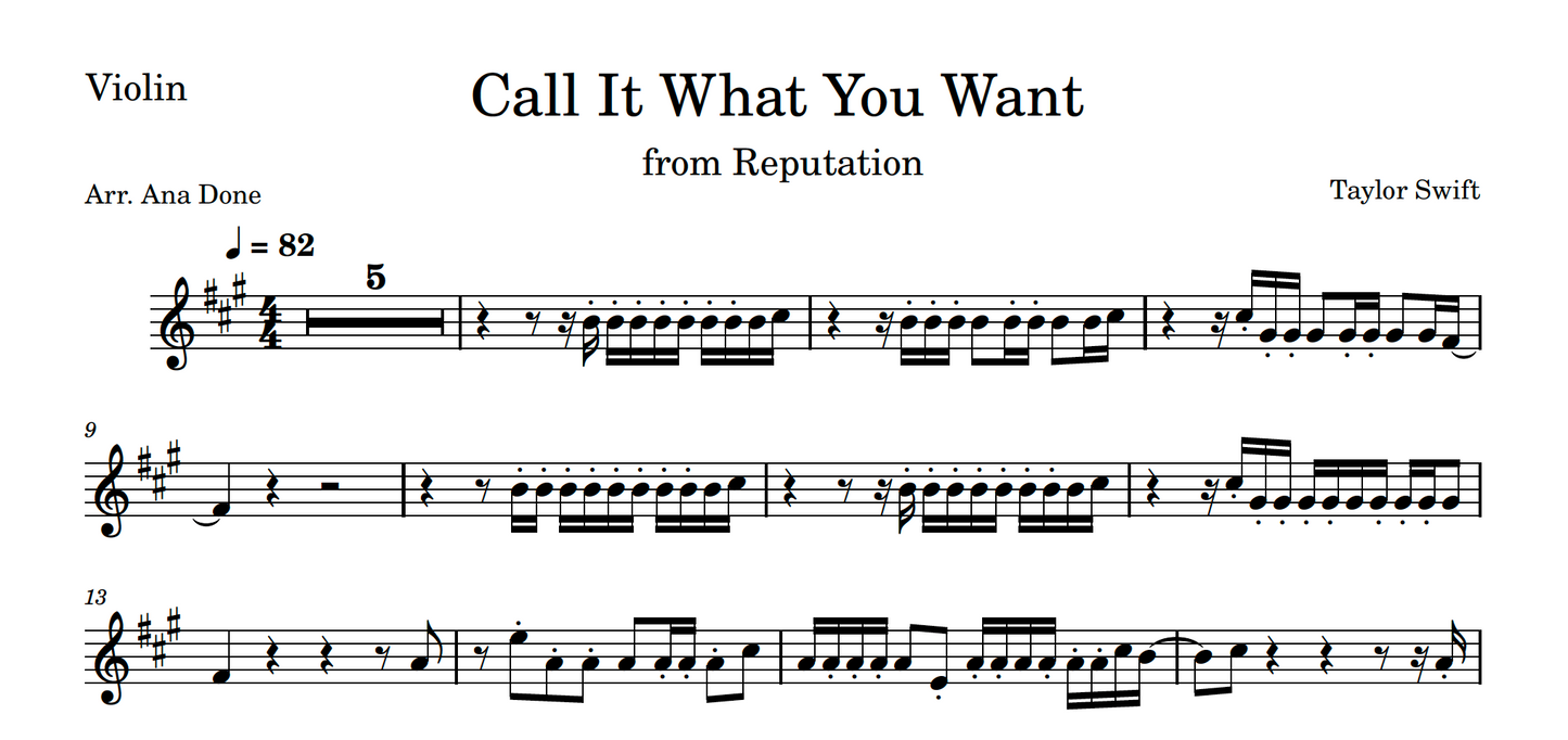 Call It What You Want (Wedding Violin Sheet Music)