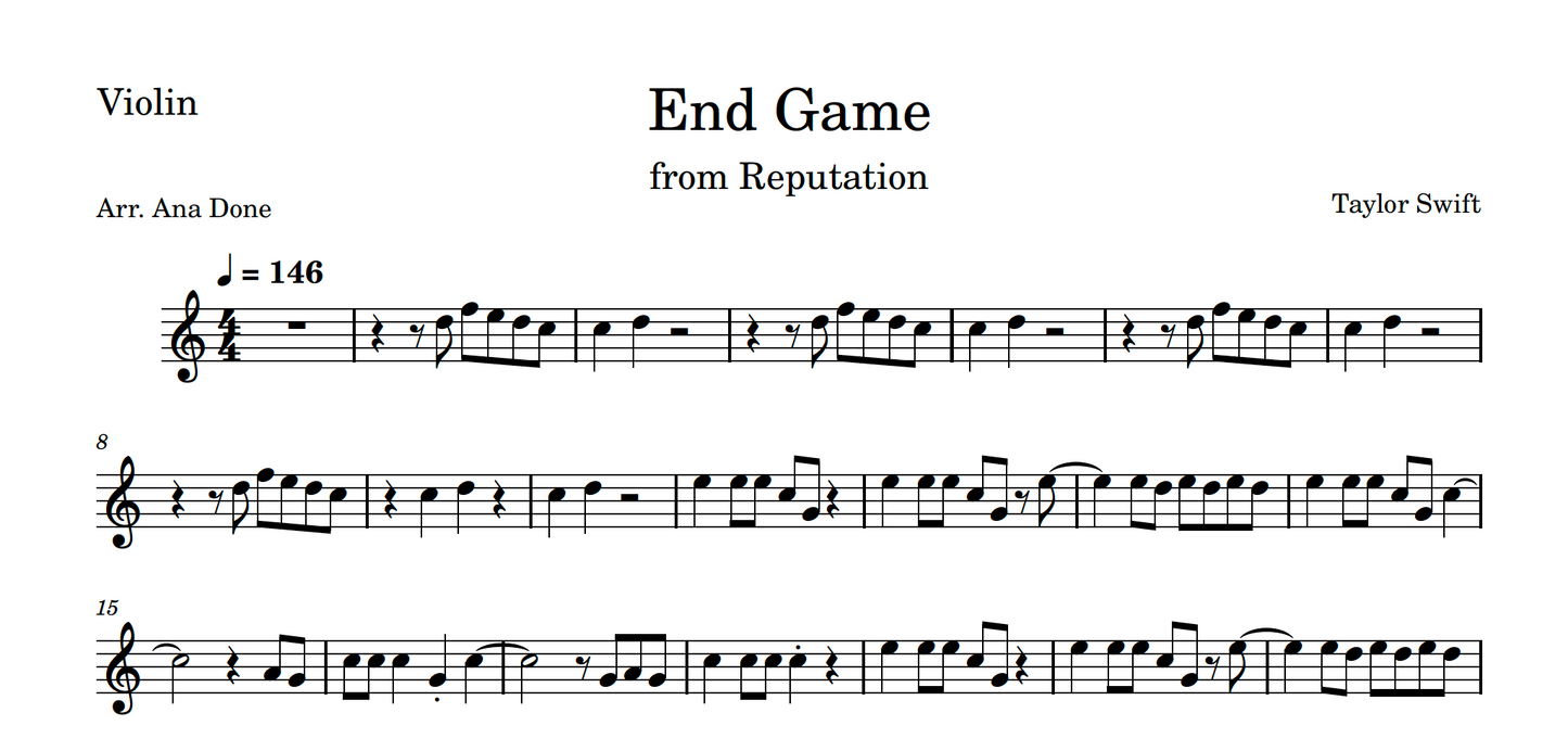 End Game (Violin Sheet Music)