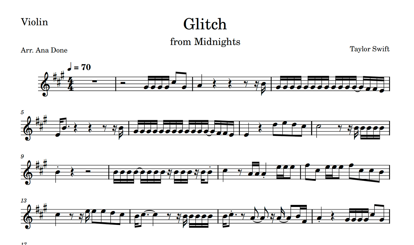 Glitch (Violin Sheet Music)