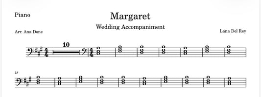 Margaret (Wedding Piano Sheet Music)