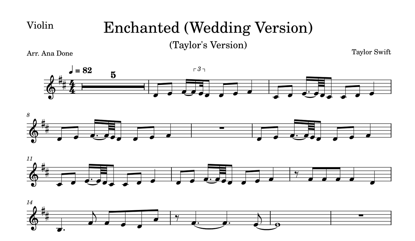 Enchanted (Violin Sheet Music)