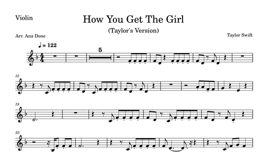 How You Get The Girl (Violin Sheet Music)