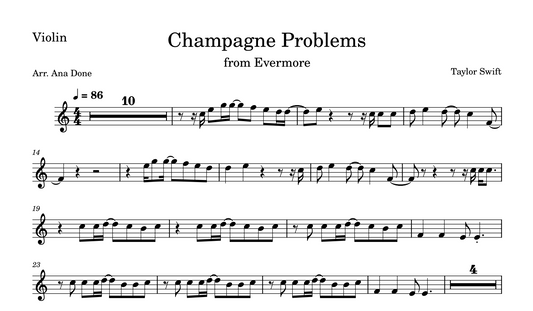 Champagne Problems (Violin Sheet Music)