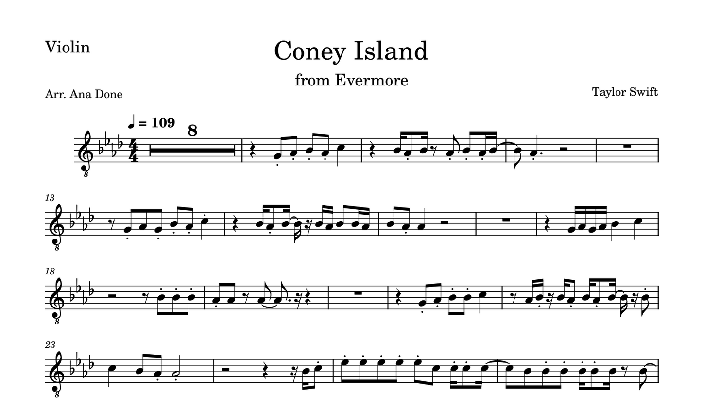 Coney Island (Violin Sheet Music)