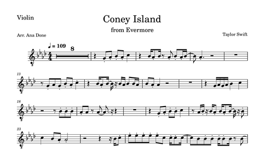 Coney Island (Violin Sheet Music)