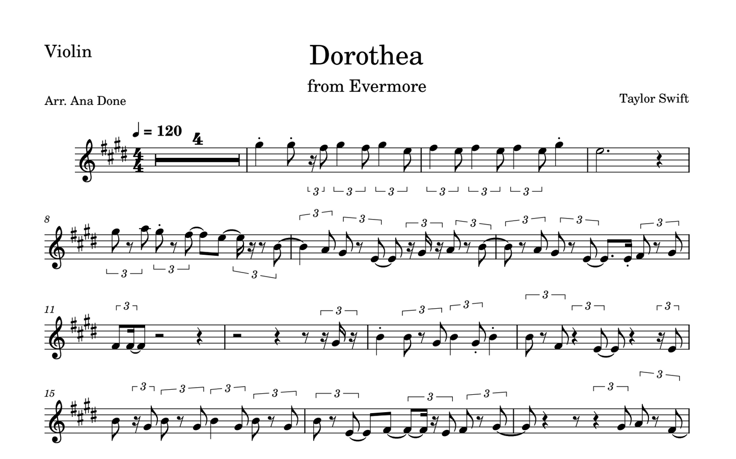 Dorothea (Violin Sheet Music)