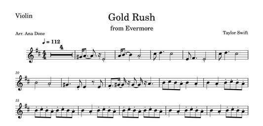 Gold Rush (Violin Sheet Music)