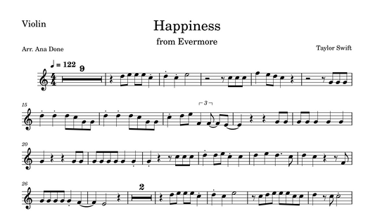 Happiness (Violin Sheet Music)