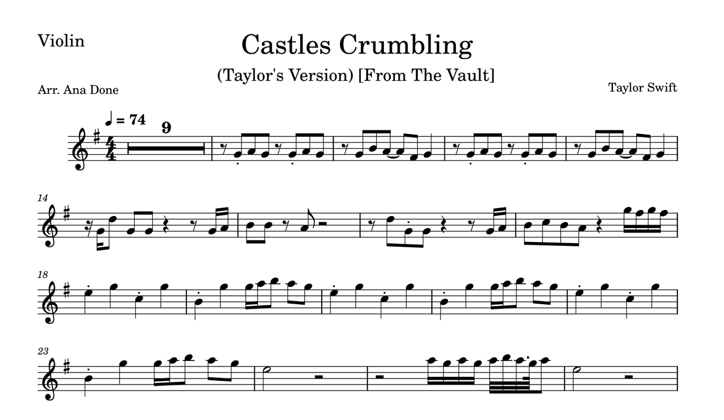 Castles Crumbling (Violin Sheet Music)