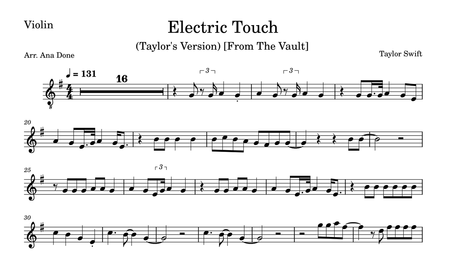 Electric Touch (Violin Sheet Music)