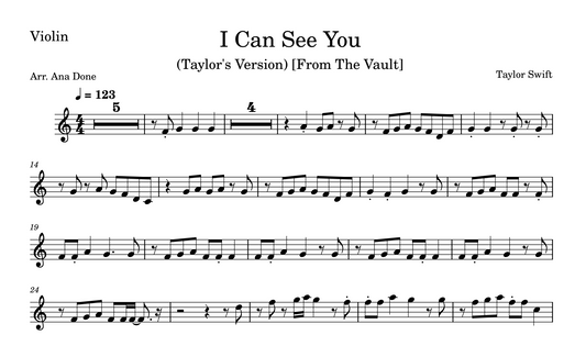 I Can See You (Violin Sheet Music)