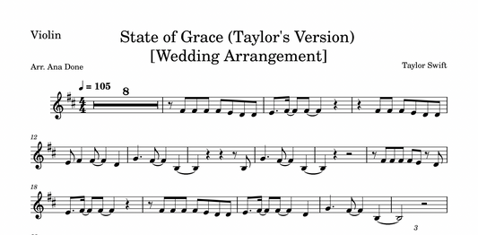 State of Grace (Violin Sheet Music)