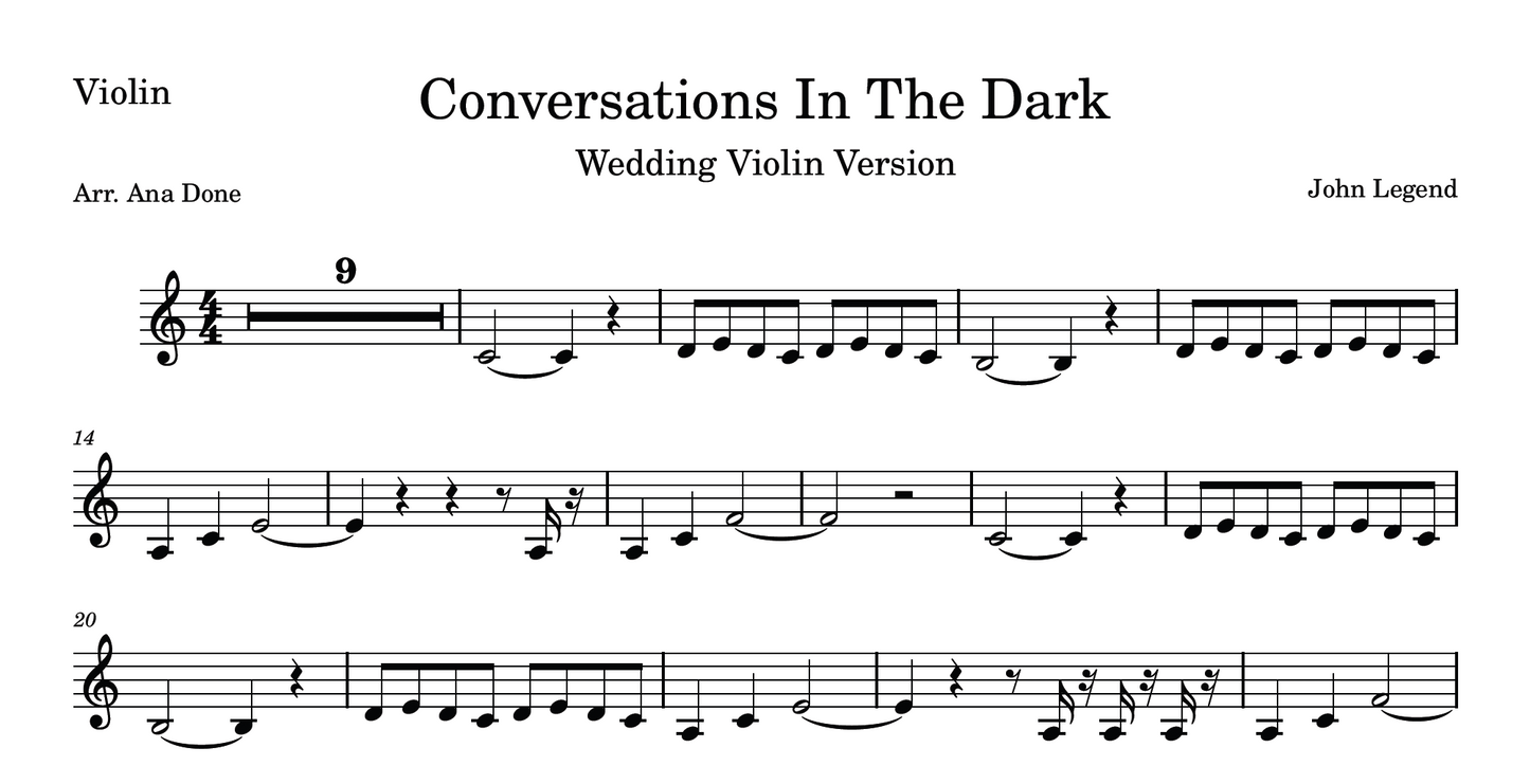 Conversations In The Dark (Wedding Violin Sheet Music)