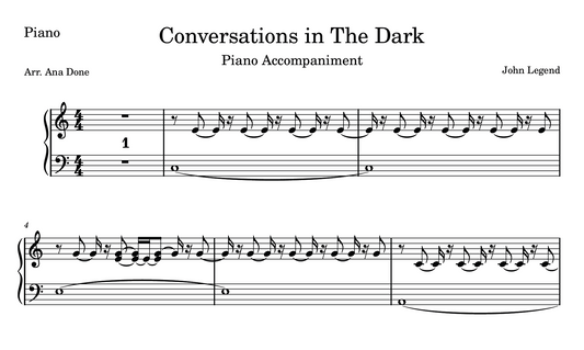 Conversations in The Dark (Piano Sheet Music)