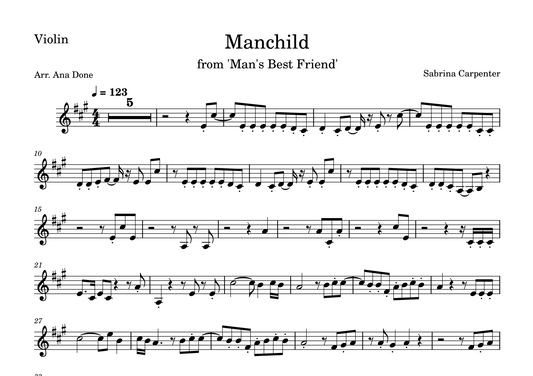 Manchild (Violin Sheet Music)