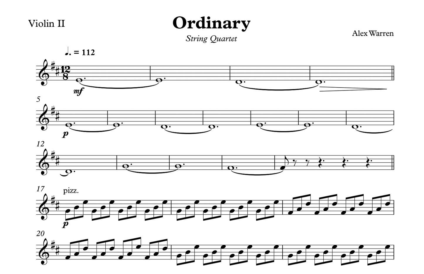 Ordinary (String Quartet Arrangement)