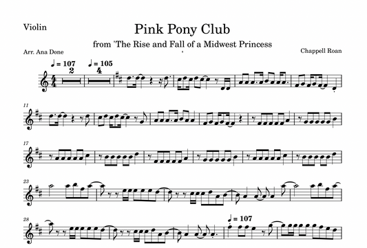 Pink Pony Club (Violin Sheet Music)