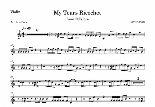 My Tears Ricochet (Violin Sheet Music)
