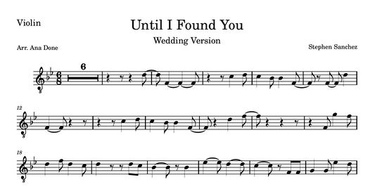 Until I Found You (Wedding Violin Sheet Music)