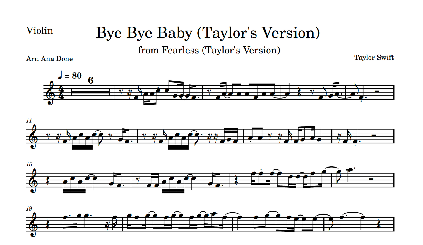 Bye Bye Baby (Violin Sheet Music)