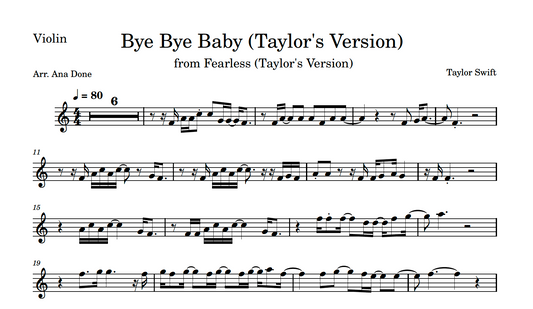 Bye Bye Baby (Violin Sheet Music)