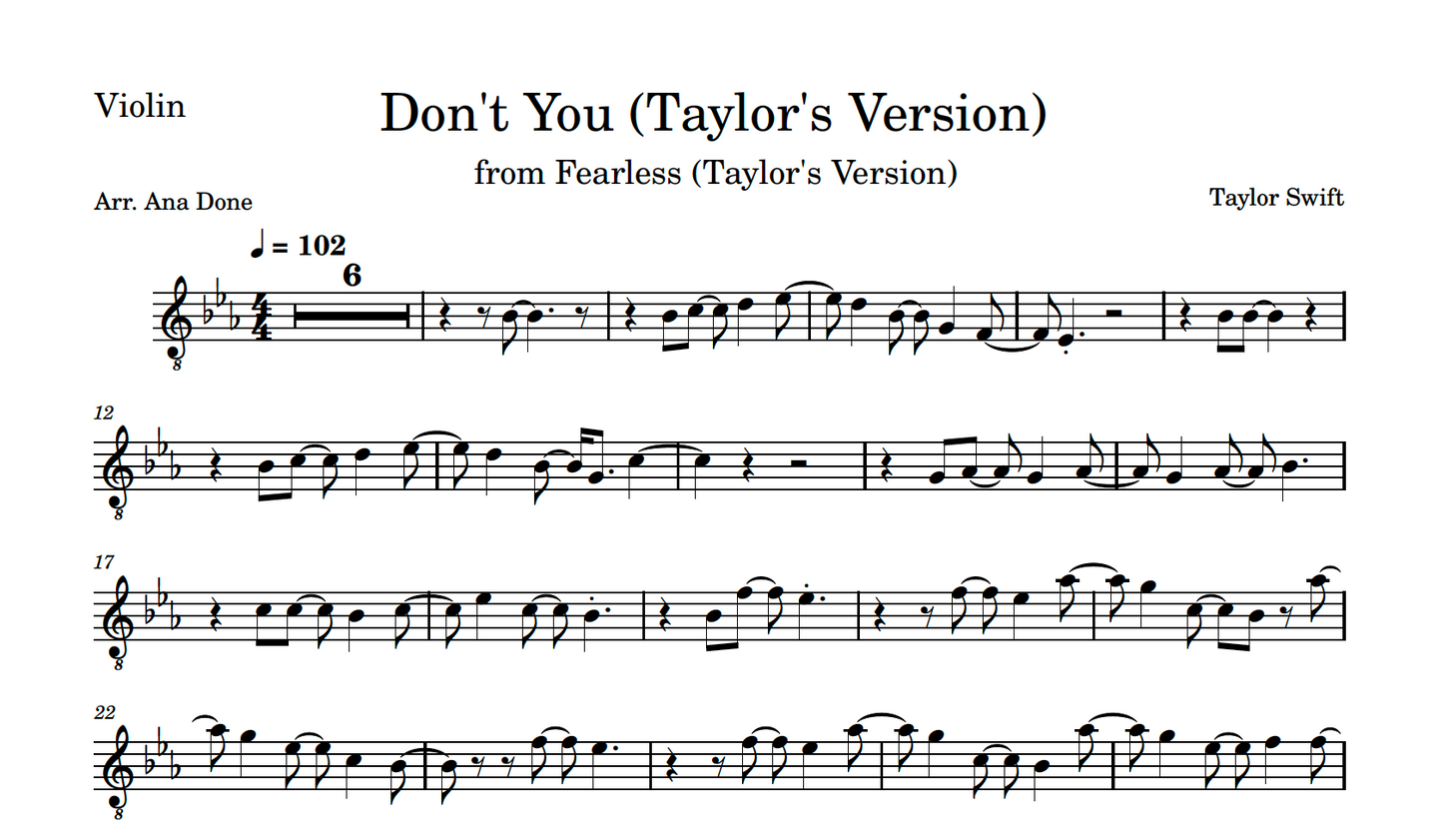 Don't You (Violin Sheet Music)