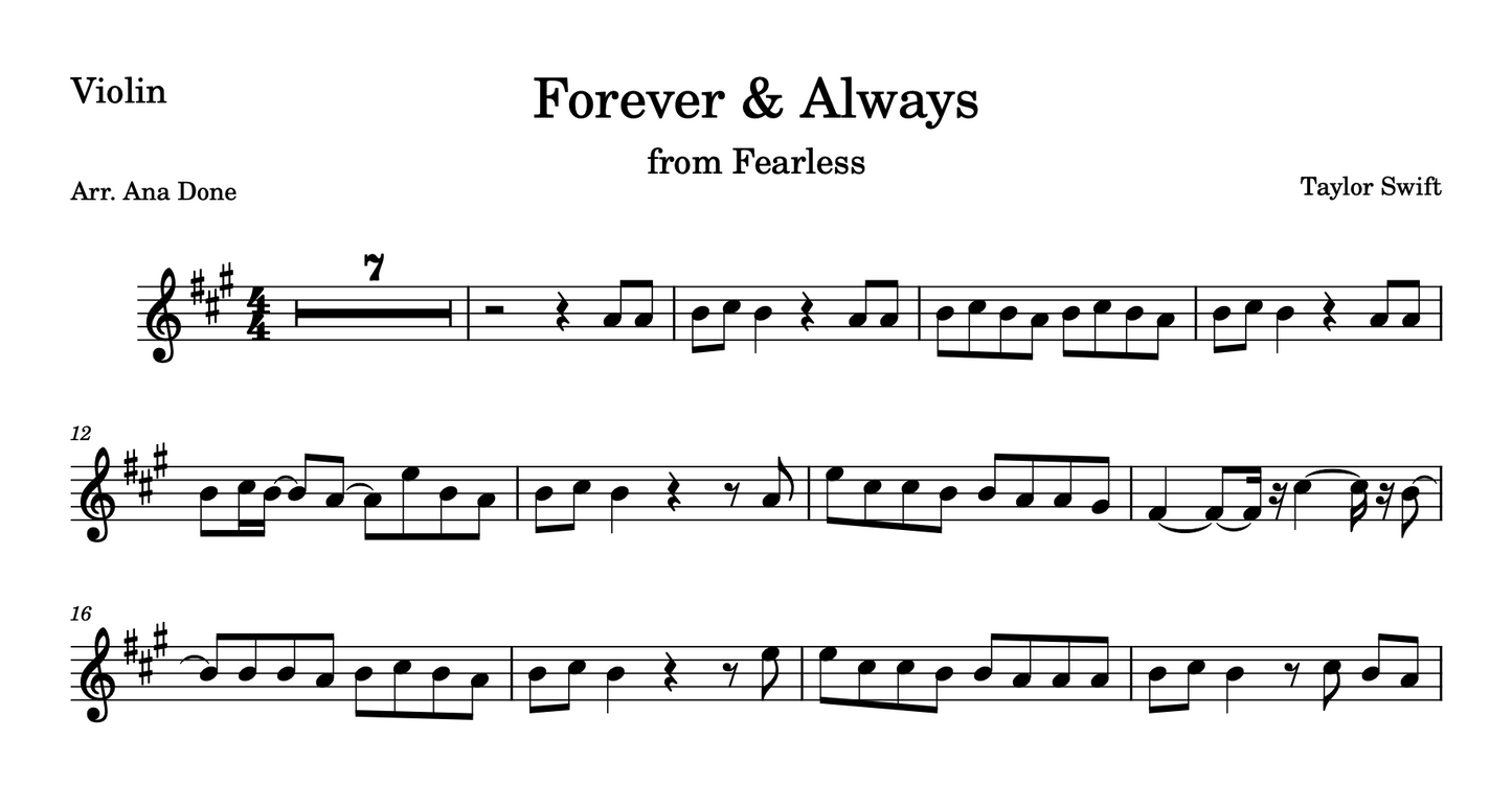 Forever & Always (Wedding Violin Sheet Music)