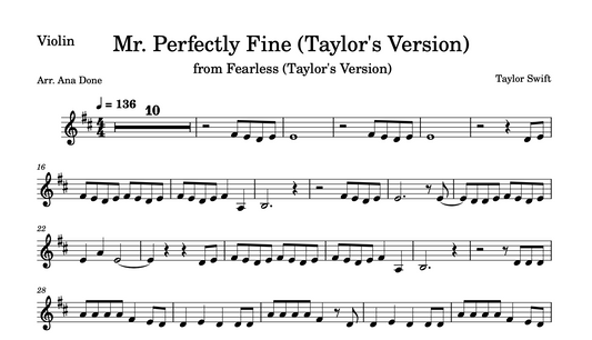 Mr. Perfectly Fine (Violin Sheet Music)