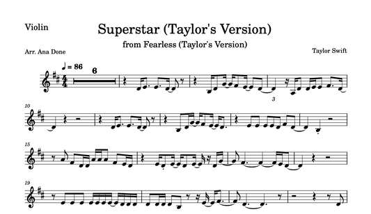 Superstar (Violin Sheet Music)