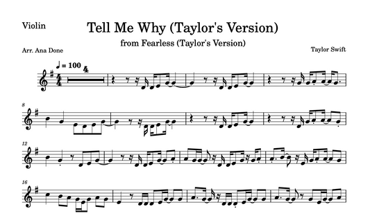 Tell Me Why (Violin Sheet Music)