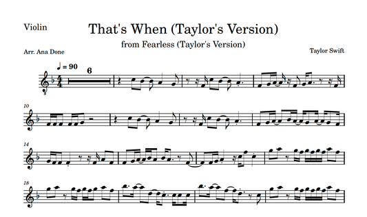 Thta's When (Violin Sheet Music)