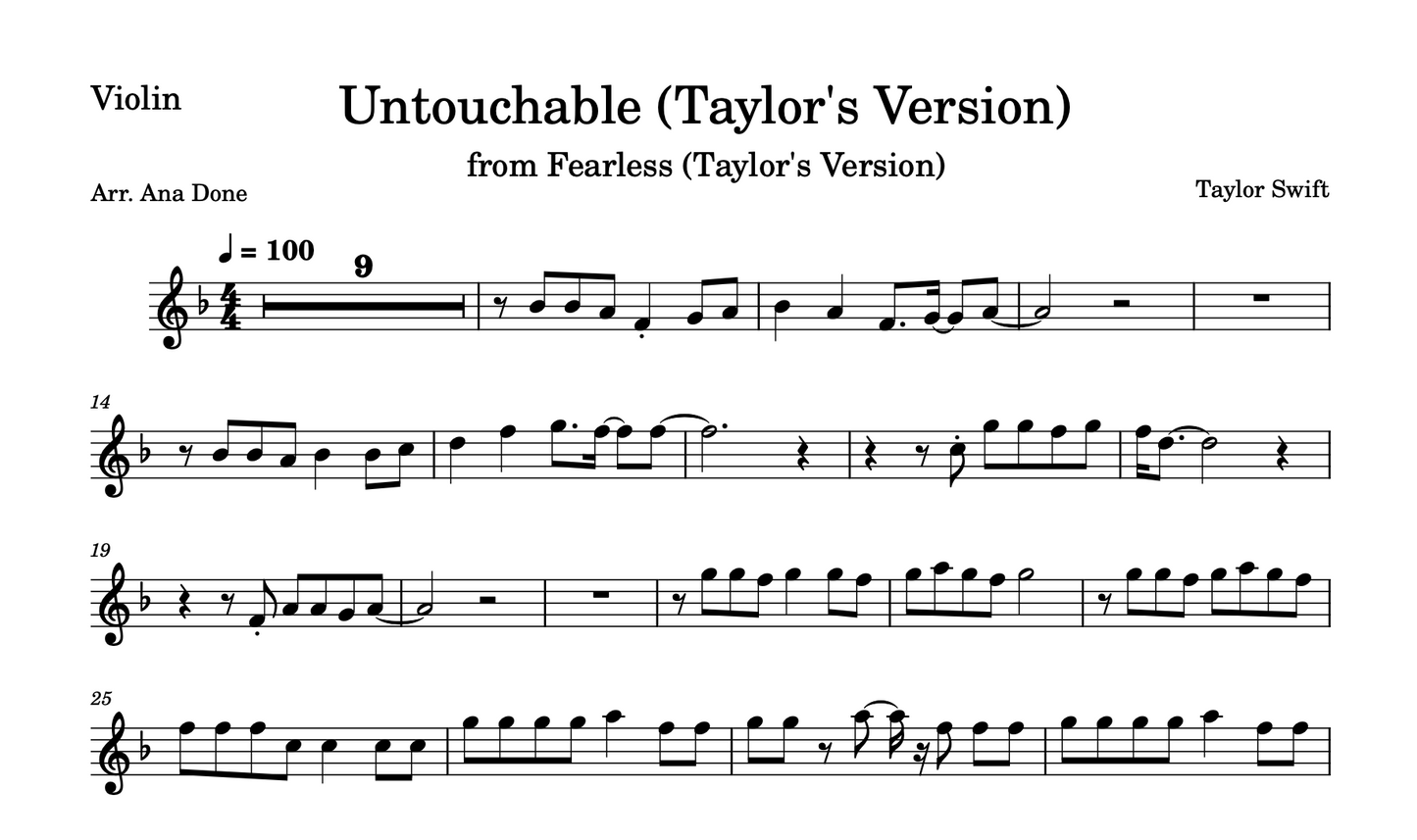 Untouchable (Violin Sheet Music)