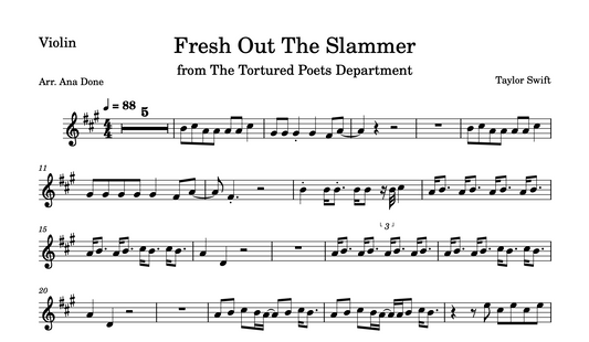 Fresh Out The Slammer (Violin Sheet Music)
