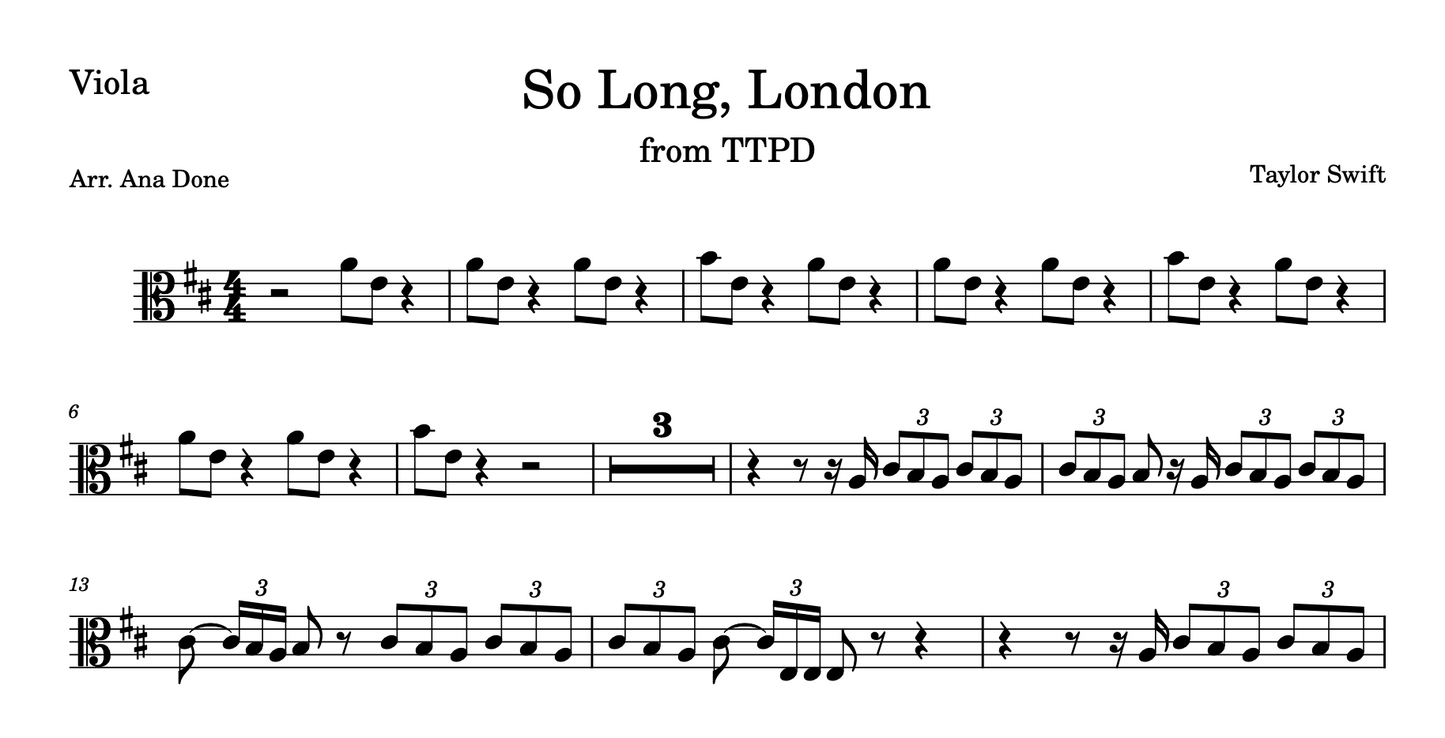 So Long, London (Violin + Viola Sheet Music Bundle)