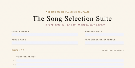 Song Selection Suite: A template for wedding day music
