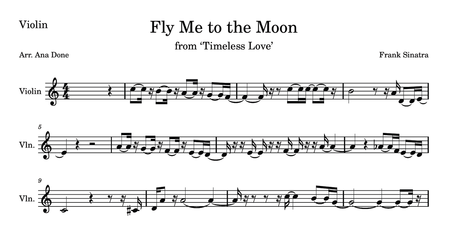 Fly Me to the Moon (Wedding Violin Sheet Music)