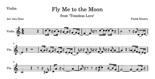 Fly Me to the Moon (Wedding Violin Sheet Music)