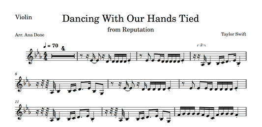 Dancing With Our Hands Tied (Violin Sheet Music)