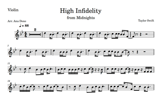High Infidelity (Violin Sheet Music)