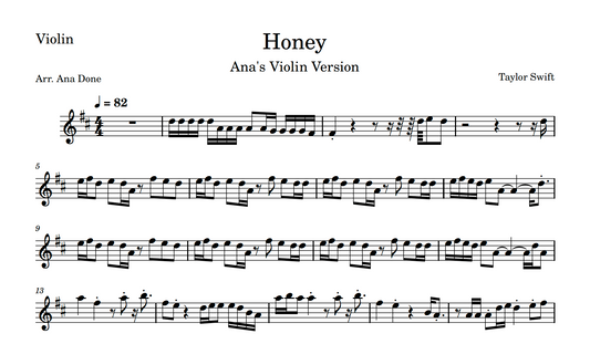 Honey (Violin Sheet Music)