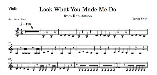Look What You Made Me Do (Violin Sheet Music)