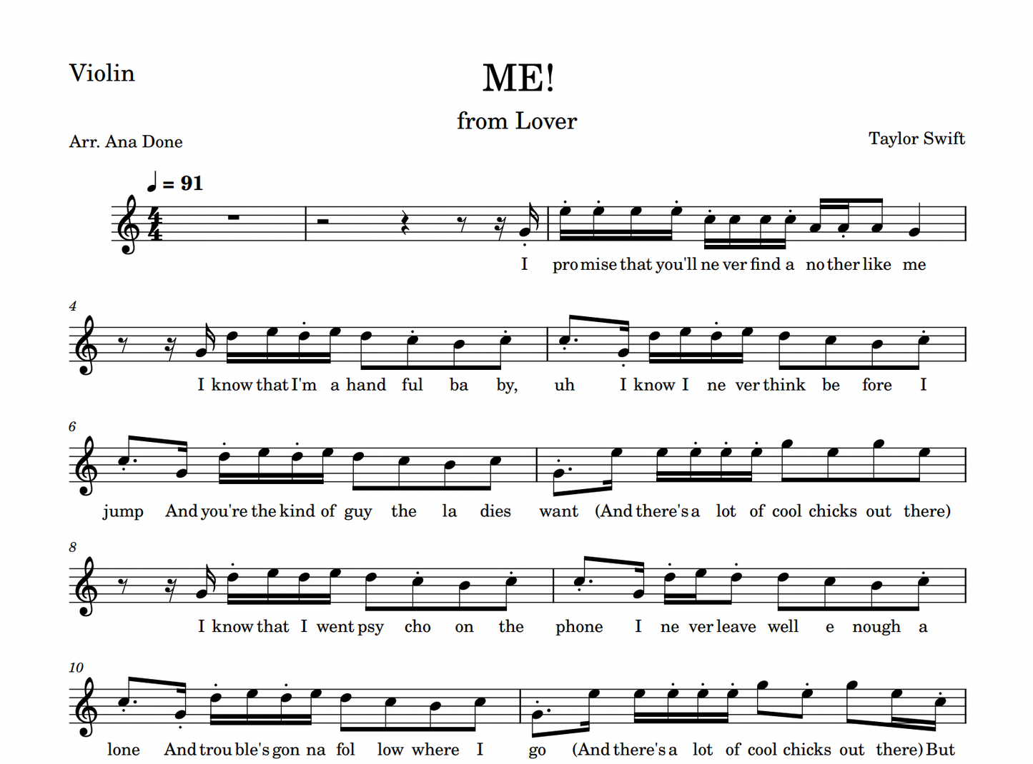 ME! (Violin Sheet Music)