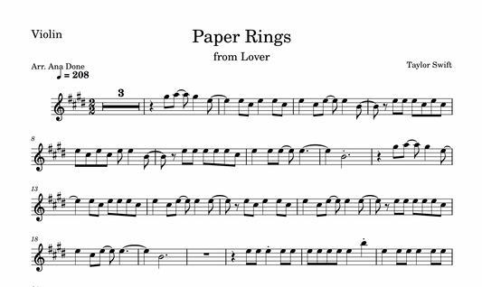 Paper Rings (Wedding Violin Sheet Music)