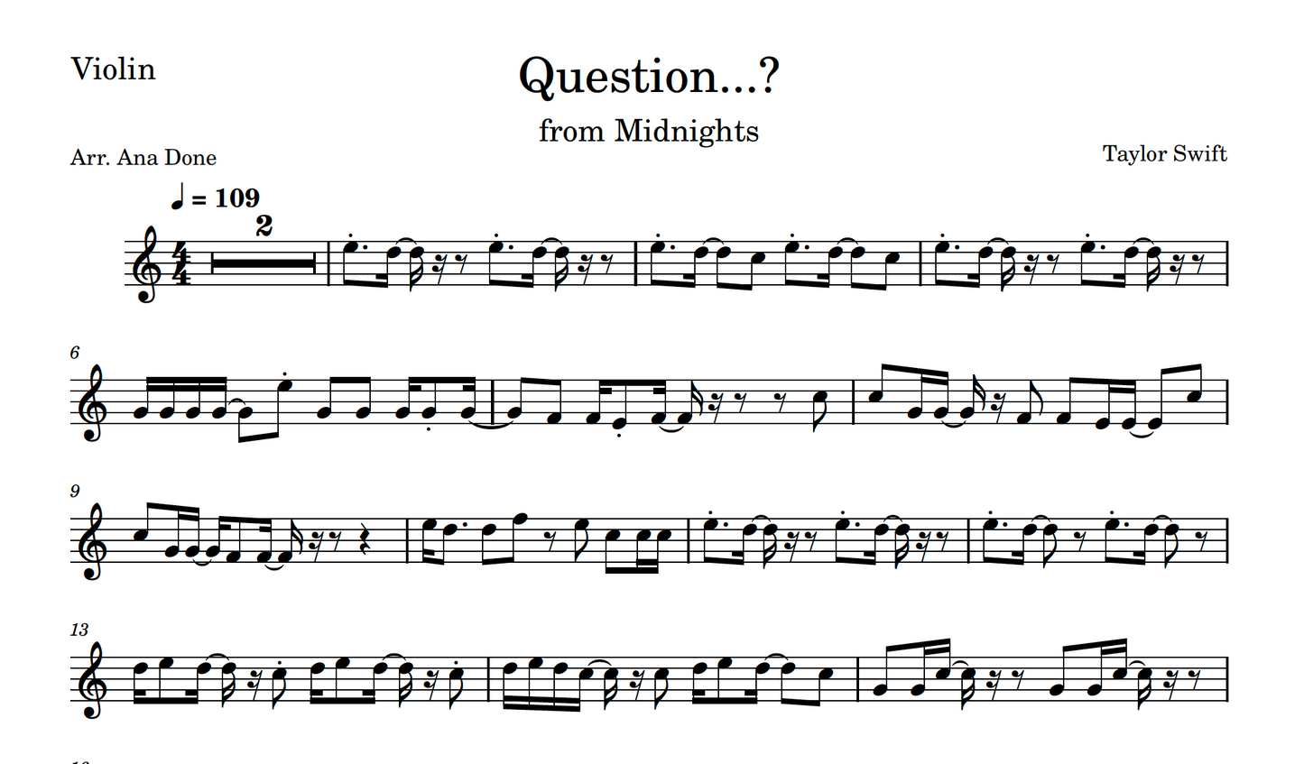 Question (Violin Sheet Music)
